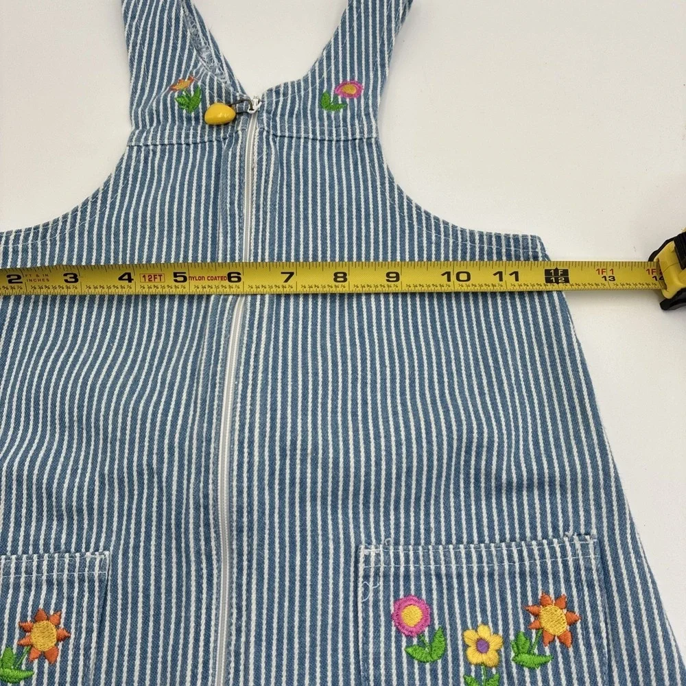 Sonoma Jean Company Girls 4T Stripe Floral Embroidered Zipper Jumper Dress